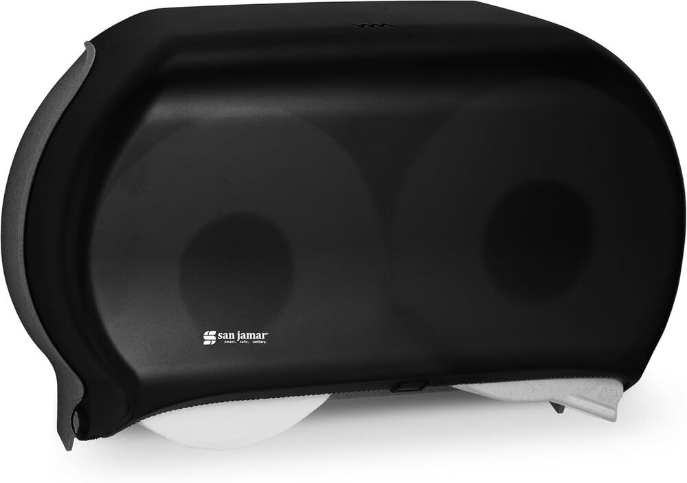 NEW San Jamar - SJMR4000TBK R4000TBK Twin 9" Jumbo Tissue Dispenser, Black Pearl